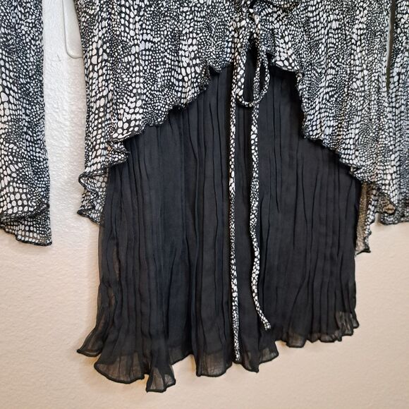 Alberto Makali Women Combo Top Sheer Size S Embellished Black White - Picture 5 of 10